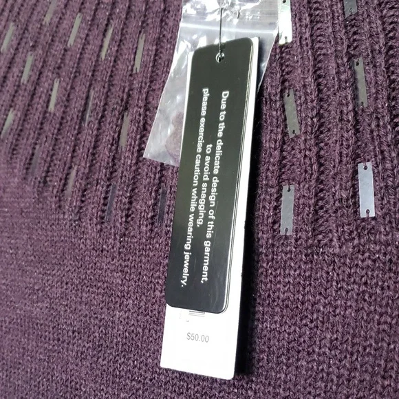 NWT Apt. 9 Women's Plum Satin embellished rib yoke tunic Sweater Size Small - Picture 6 of 7